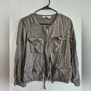 Ricki's Women's Coat Jacket Military Utility Pilot Pockets Army Green zip SMALL